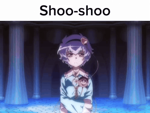 Girl with Shoo-Shoo Text
