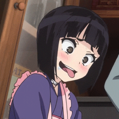 Girl With Short Black Hair Sticking Tongue GIF