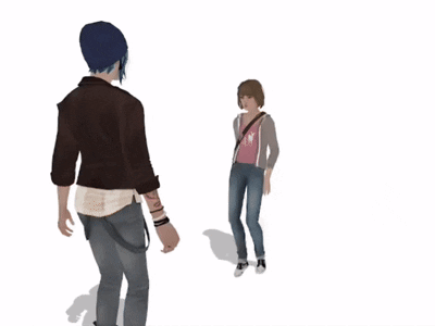 Girl With Skull Shirt Beside Girl Arms Outstretched