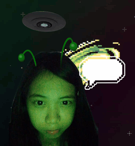 Girl With Speech Bubble Saying Zip Zip GIF