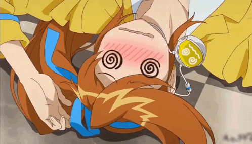 Girl with Swirl Eyes Lying on Floor