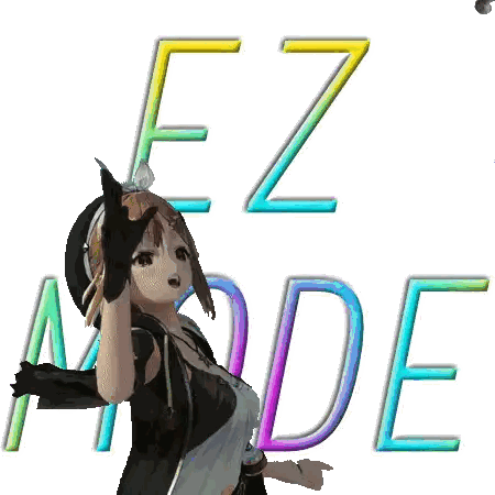 Girl with Sword and Ez Mode Text