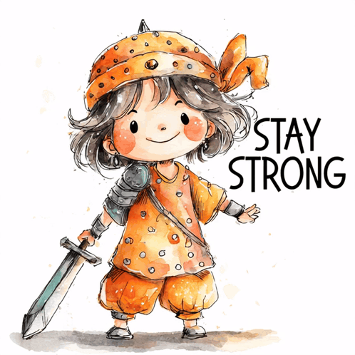 Girl With Sword Saying Stay Strong