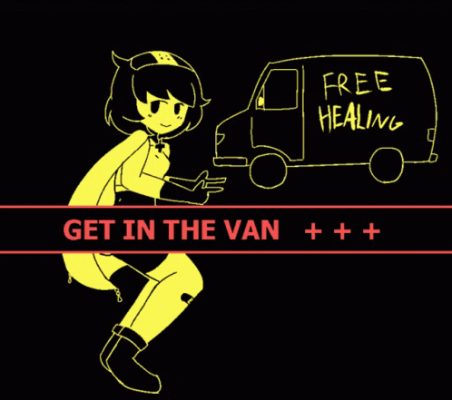 Girl With Van Saying Free Healing