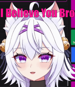 Girl With White Hair and Cat Ears I Believe You Bro