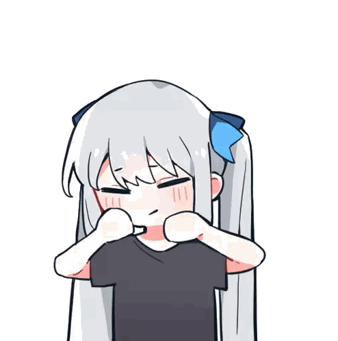 Girl with White Hair Holding Umbrella