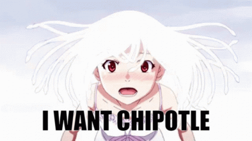 Girl With White Hair Saying I Want Chipotle GIF