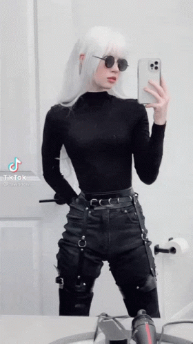 Girl With White Hair Tik Tok GIF