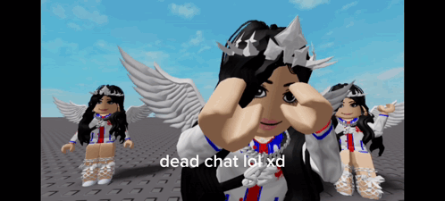 Girl With Wings and Crown Saying Dead Chat Lol Xd