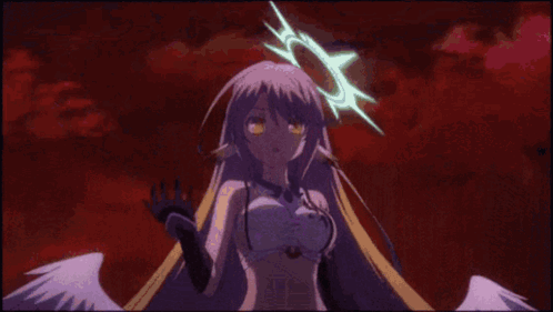 Girl With Wings And Sword Flying GIF