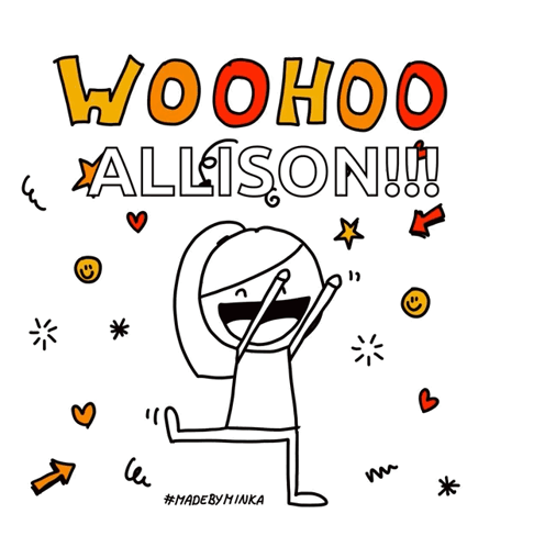 Girl With Woohoo Allison Text GIF