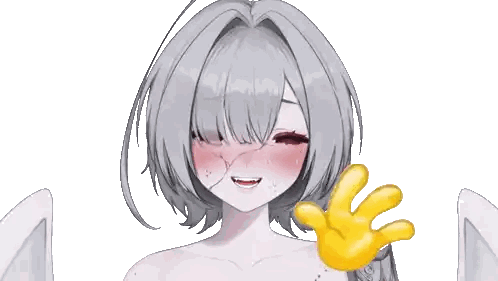 Girl with Yellow Hand on Chest