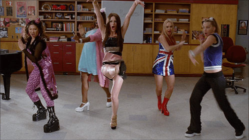 Girls Dancing in Front of Rules Board