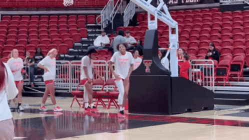 Girls Dancing on Basketball Court Texas Tech