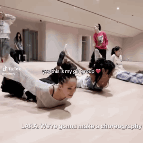 Girls Doing Stretching Exercises