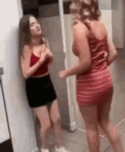 Girls Fighting And Throws Punches GIF