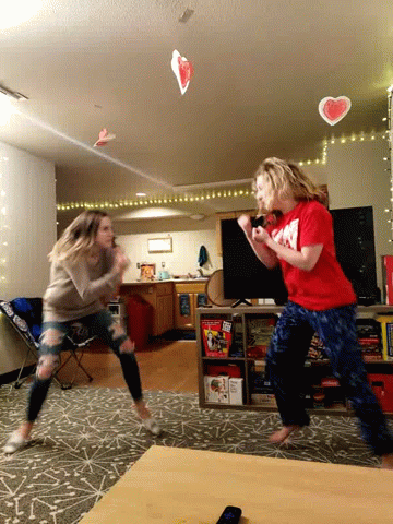 Girls Fighting Stance GIF