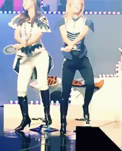 Girls Generation Yuri And Hyoyeon Wearing Boots GIF