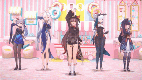 Girls Genshin Impact L Dance GIF