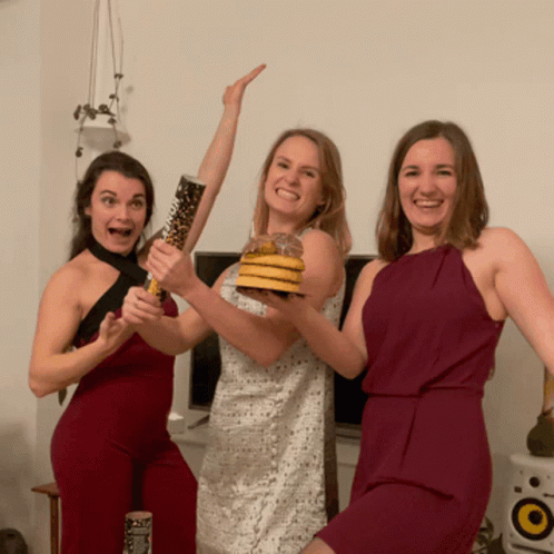 Girls New Year Confetti GIF