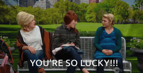 Girls On A Bench You're So Lucky GIF