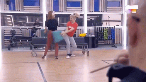 Girls Pillow Fighting GIF