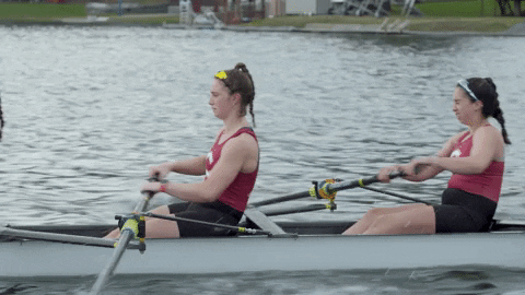 Girls Skiff Paddling Backwards GIF