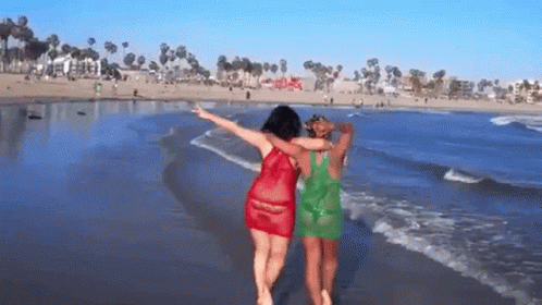 Girls Trip Bestfriends Strolling In Beach GIF