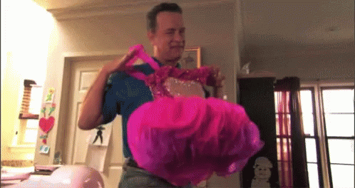 Girly Pink Dress Tom Hanks GIF