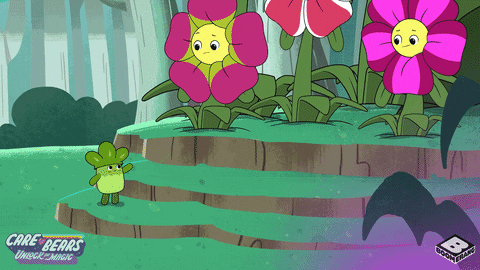 Giving Flowers Cartoon GIF
