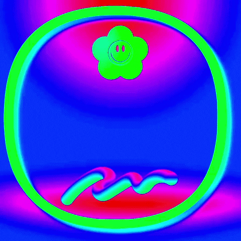 Giving Flowers Colorful Text GIF