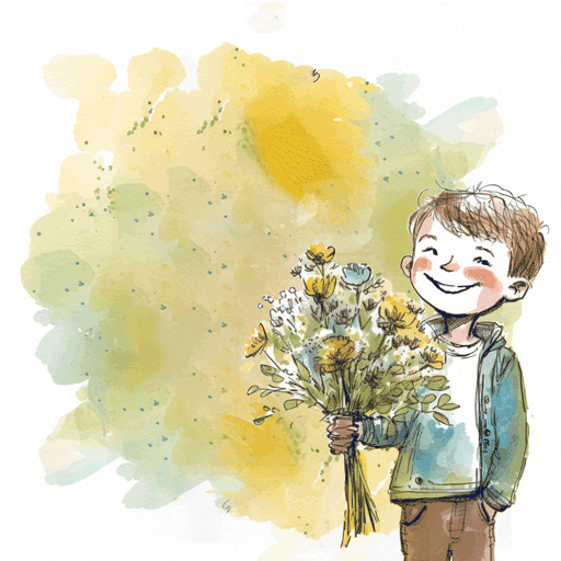 Giving Flowers On The First Day Of Spring GIF