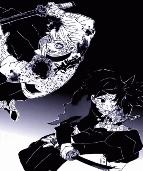 Giyuu And Sanemi Manga Fight GIF