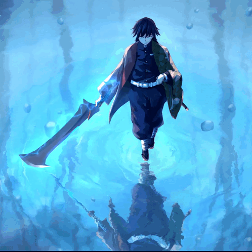 Giyuu Tomioka Blue Sword GIF