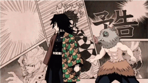 Giyuu Tomioka Inosuke Nani GIF