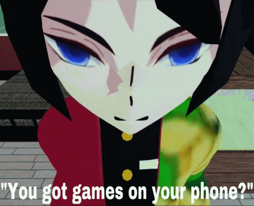 Giyuu You Got Games On Your Phone GIF