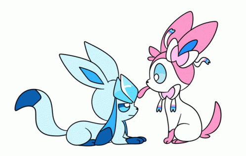 Glaceon Sylveon Tongue Stick GIF