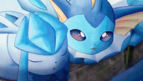 Glaceon Vaporeon Pokemon Sleeping GIF