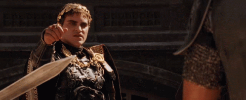 Gladiator Commodus Verdict Thumbs Up GIF