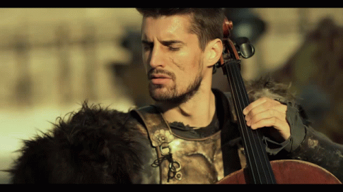 Gladiator Movie Scene Soldier Playing Cello GIF