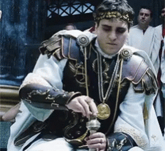 Gladiator Commodus Joaquin Phoenix Stop Gesture GIF