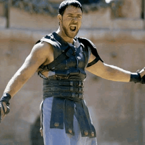 Gladiator Man Mouth Open