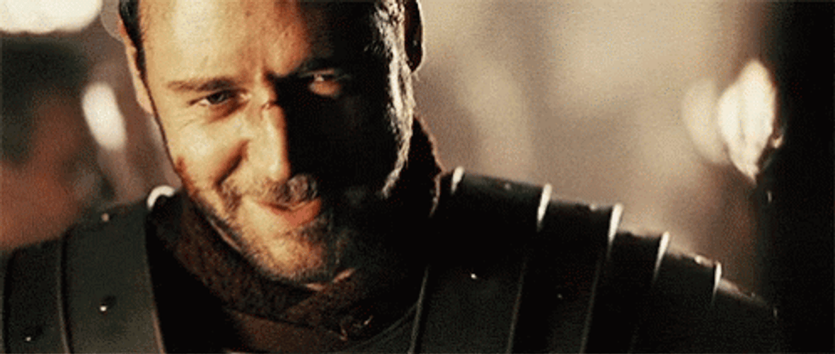 Gladiator Maximus Russel Crow Smiling GIF