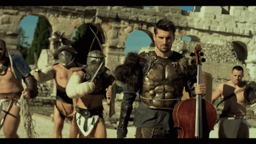 Gladiator Playing Cello Parody GIF