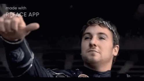 Gladiator Thumbs Up Funny Face App GIF