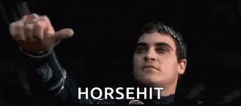 Gladiator Thumbs Up Horsehit Meme GIF