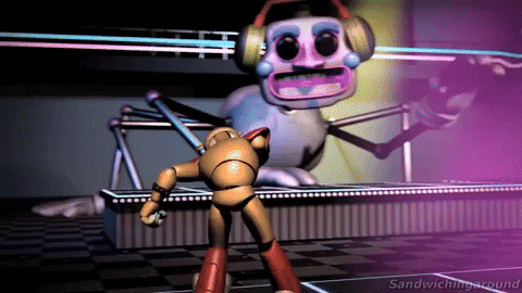 Glamrock Freddy Energetic Stage Performance GIF