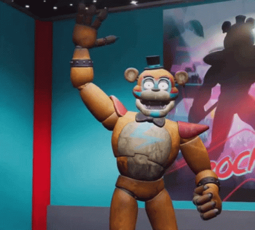 Glamrock Freddy Waving Hello GIF