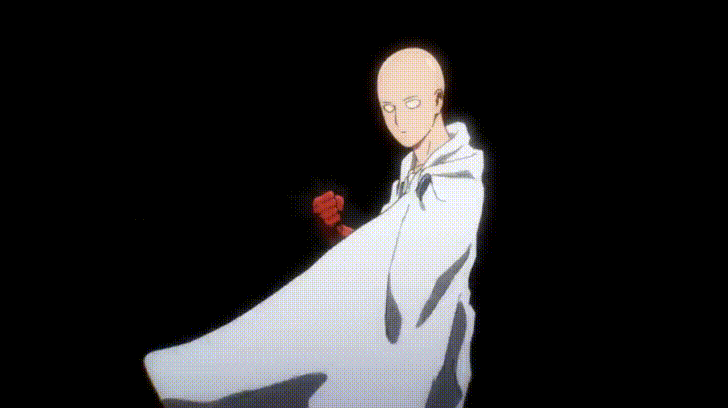 Glaring Saitama One Punch Attack GIF