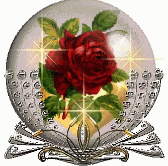 Glass Ball With Red Rose GIF